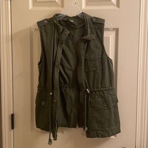 Olive cargo vest